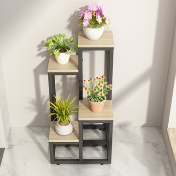 KWIETNIK METALOWY 4-POZIOMOWY PIĘTROWY STOJAK DONICZKI ROŚLINY KWIATY LOFT