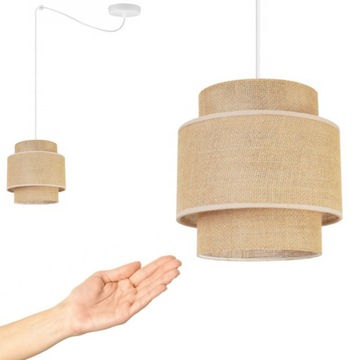 Żyrandol Lampa Wisząca Sufitowa Abażur BOHO JUTA
