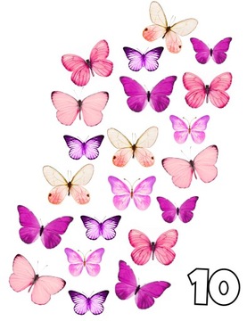 WAFLOWE MOTYLE 3D MOTYLKI WZORY DEKORACJA NA TORT