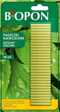 BOPON Pałeczki nawozowe do roślin zielonych Biopon 30 szt.