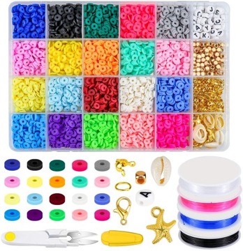 24 Kolory Akrylowe Koraliki 6mm do DIY Bransoletki