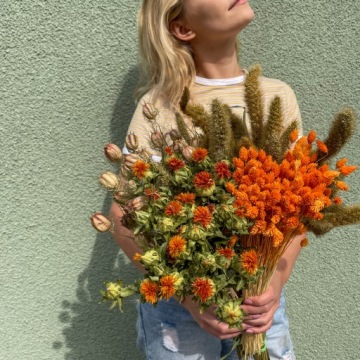 Сафлор (Carthamus) сушеные цветы, гирлянды, натуральные украшения