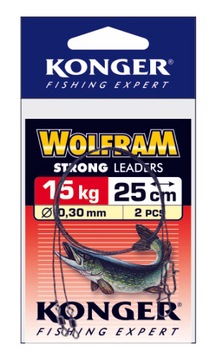 Przypony spinningowe Konger wolfram 25cm 10kg 2szt
