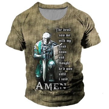 T-SHIRT MĘSKI KOSZULKA 3D Z NADRUKIEM WILKA WOLF, 6XL
