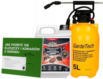 PREPARAT PŁYN ŚRODEK OPRYSK NA MUCHY KOMARY I KLESZCZE 5L + OPRYSKIWACZ 5L
