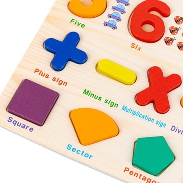 ДЕРЕВЯННАЯ РАЗВИВАЮЩАЯ ДОСКА ДЛЯ ДЕТЕЙ ГОЛОВОЛОМКА ИЗУЧЕНИЕ ЦИФР СЧЕТ СОРТИРОВКА