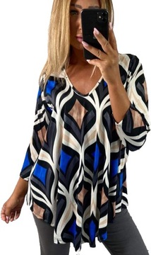 BAWEŁNIANA TUNIKA DEKOLT V-NECK roz. 52