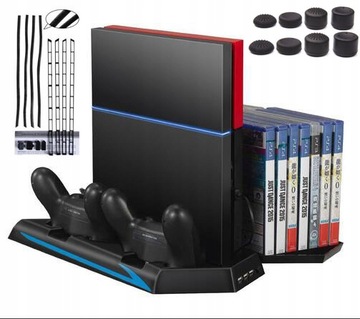 Подставка для PS4, зарядное устройство, вентилятор, USB-порт 4 в 1