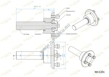 Piasta do przyczepki osi niehamowanej AL-KO PLUS 100X4 / M12X1,5 375KG