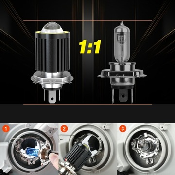 СВЕТОДИОДНАЯ ЛАМПОЧКА ДЛЯ МОТОЦИКЛА H4 RETRIFY S&D 16000LM ANGEL EYE RETRO ЖЕЛТАЯ БЕЛАЯ