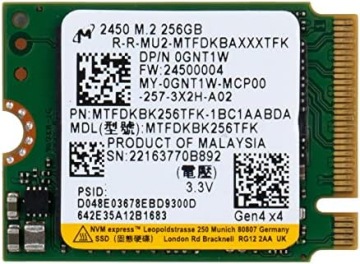 Dysk SSD M.2 Micron 2230 PCIe x4 Gen4 NVMe 256GB Adapter 2280