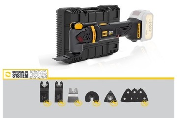 Аккумуляторная орбитальная шлифовальная машина CAT DX41B, 18 В + 14 аксессуаров