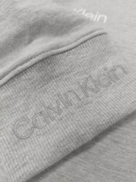 Bluza męska CALVIN KLEIN klasyczna szara z małym logo na piersi