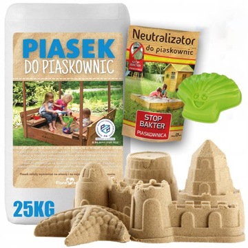 PIASEK DO PIASKOWNIC ATEST ZABAWKI + NEUTRALIZATOR