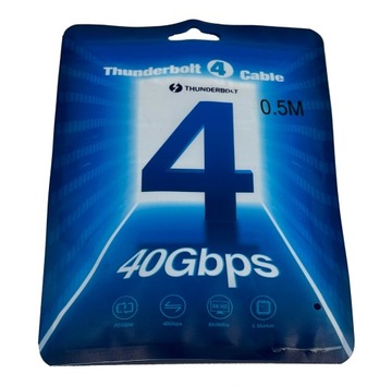 Кабель USB C Thunderbolt 4, 40 Гбит/с, 100 Вт, 8 кГц, 60 Гц, 0,5 м, 40AC, 40AN, 40AS, 40A9