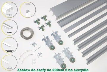 System przesuwny do szaf 200cm 2 skrzydła Sevroll