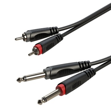Кабель Roxtone 1 м 2x RCA 2x Jack 6.3 моно RACC150L1
