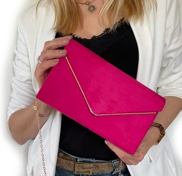 Деловой замшевый клатч FUCHSIA