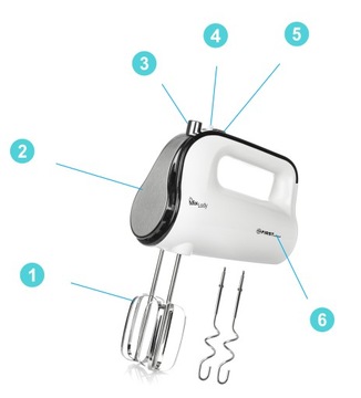 Ручной миксер, 2 мешалки FIRST AUSTRIA 350 Вт