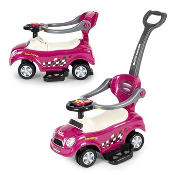 Ходунки, толкатель, поворотные колеса, ручка, звуки.