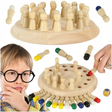 GRA LOGICZNA CHIŃCZYK DREWNIANA MONTESSORI TOWARZYSKA MEMORY DLA DZIECI