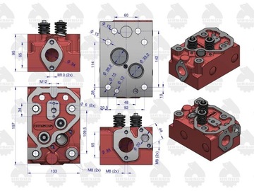 Головка двигателя в сборе с клапанами C-360 ORIGINAL URSUS 46505110U