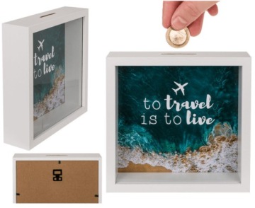 Деревянная копилка ПУТЕШЕСТВОВАТЬ – значит ЖИТЬ Путешествия