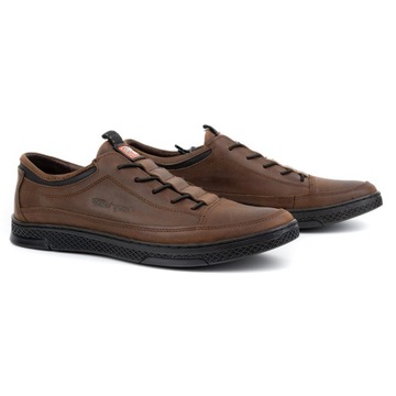 Buty męskie skórzane casual K22 ciemny brąz 41