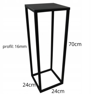 SIMPLE-16 Подставка для цветов 70см, металл, черный, 1 ярус