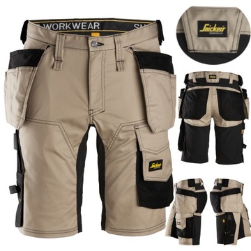 Spodenki robocze Snickers 6141 krótkie elastyczne Mocne Stretch Khaki 52