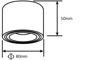 Oprawa natynkowa halogenowa TUBA ruchoma biała + żarówka LED insert ZESTAW