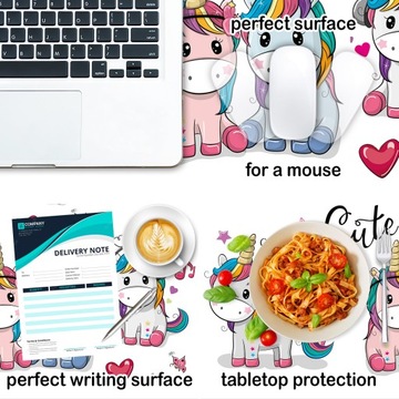 Защитный коврик на стол 90х45 единороги