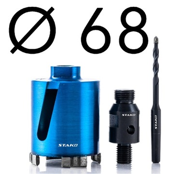 WIERTŁO PUSZKOWE FI 68MM ADAPTER WIERTŁO CENTRUJĄCE ZESTAW WIERTNICA STAKO