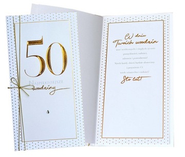 Kartka z życzeniami na 50 urodziny elegancka PM194