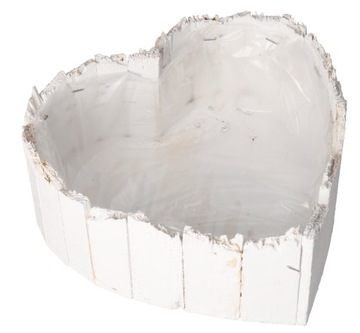 DONICZKA OSŁONKA DREWNIANA SERCE 25 CM BIAŁA