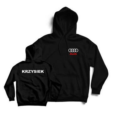 Modna bluza kangurka z nadrukiem AUDI TWOJE IMIĘ KSYWA PSEUDONIM M