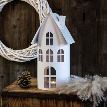 ДОМ СВЕТОДИОДНЫЙ ФОНАРЬ СВЕЧИ ФОНАРЬ БЕЛЫЙ КРУГЛЫЙ РОЖДЕСТВЕНСКИЙ ЛОФТ ГОСТИНАЯ