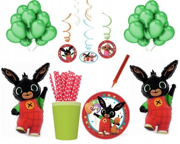 BING BIRTHDAY ДЕНЬ РОЖДЕНИЯ ШАРЫ ТАРЕЛКИ, ЧАШКА, НАБОР ШАРОВ