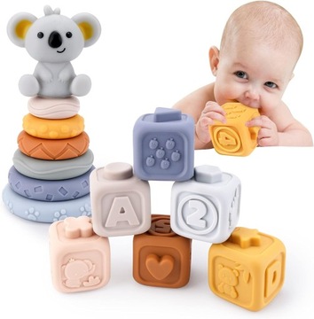 MIĘKKIE KLOCKI SENSORYCZNE DLA DZIECI ZESTAW Koala