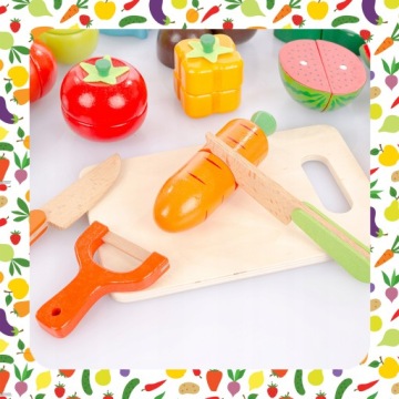 ДЕРЕВЯННЫЕ ОВОЩИ ФРУКТЫ ДЛЯ НАРЕЗКИ НА МАГНИТЕ ДЛЯ ДЕТЕЙ XXL НАБОР