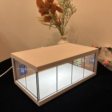 1:64 Витрина для гаража, защитная, коллекционная витрина с подсветкой, коричневая