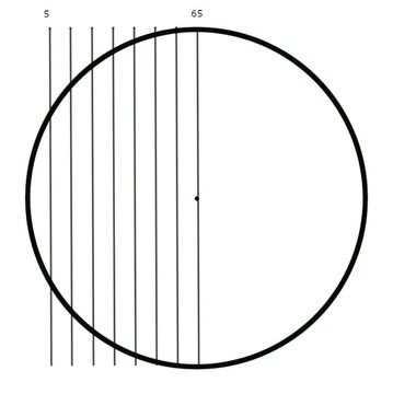 LUSTRO OKRĄGŁE ZE ŚCIĘTYM BOKIEM PÓŁOKRĄGŁE 130cm