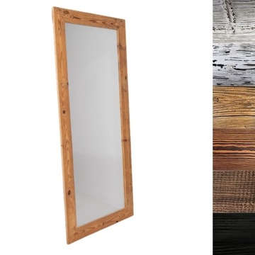 LUSTRO ARLES 180x80 DREWNIANE ZE STAREGO DREWNA RAMA 8cm ścienne naturalne