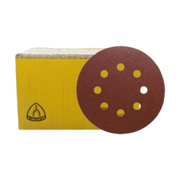 KRĄŻEK PAPIER ŚCIERNY NA RZEP 125mm KLINGSPOR PL28CK GLS5 P 80 50szt.