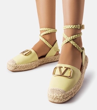 Zielone wiązane espadryle Parent 40