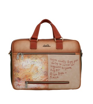 torba na laptopa ANEKKE damska teczka Aktówka 38806-113 Peace & Love Camel