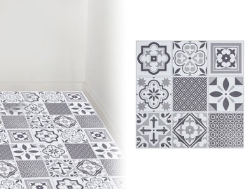 Płytki Podłogowe Kafle Orientalne Patchwork Szary Samoprzylepne 1 Sztuka
