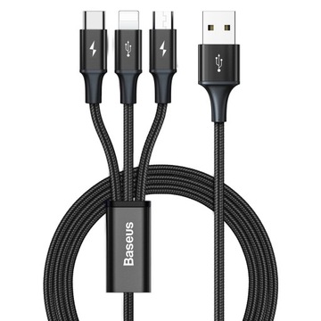 USB-кабель 3-в-1 для iPhone Micro Type-C 3.5A Baseus