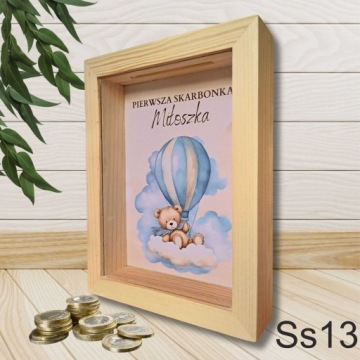 3D деревянная копилка со стеклом, персонализированная с именем, отличный подарок