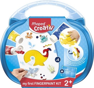 Farby do malowania palcami w walizce dla dzieci Creative Maped